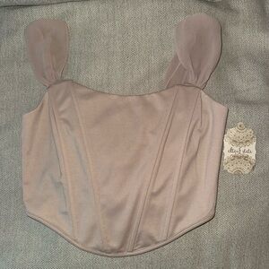 Altar'd State Tan Sleeveless Bustier Bodysuit